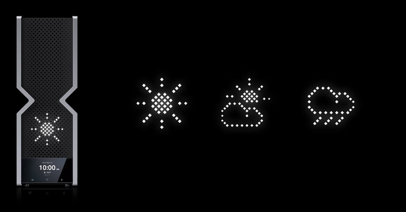 Archer BE900 LED matrix displaying weather graphics
